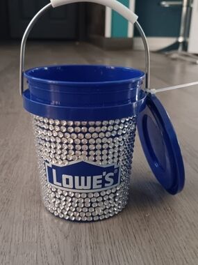 Lowe's Blue Rhinestone Party Pail with Lid